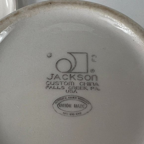 Vtg Jackson Custom China Sugar Bowl Lid Brown White Union Made Restaurant Ware - Picture 4 of 8